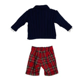 Completo Elegante 4 Pezzi Scozzese Neonato LA SARTORIA DEI PICCOLI L403