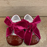 Ballerina Wiegenschuh mit Schleife aus Lackleder Newborn Index 1708B