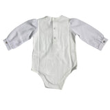 Cotton Crewneck Bodysuit With Organza Sleeves For Baby Girl PETIT 4515365