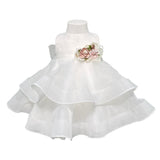 Abito Elegante Battesimale Smanicato In Organza Neonata MIMILU' 1376