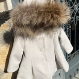 Cappotto Svasato In Panno Con Pelliccia Neonata ISABEL A63