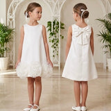 Abito Smanicato Elegante Con Fiori Bambina SARABANDA G452B
