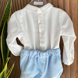 Completo Camicia e Bermuda Elegante Neonato Ponto Por Ponto 6428