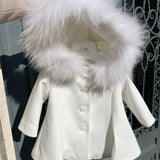 Cappotto Svasato In Panno Con Pelliccia Neonata ISABEL A63