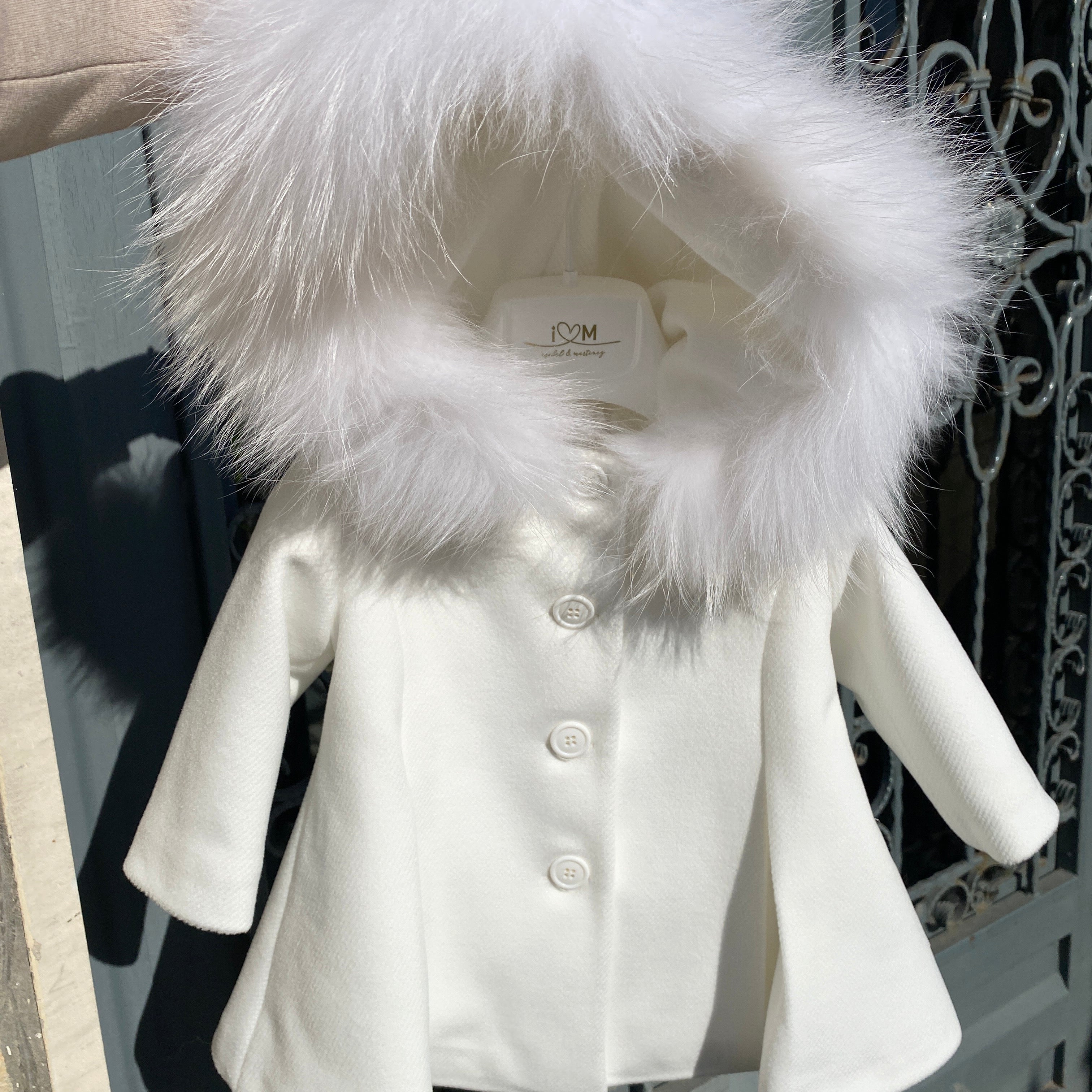 Cappotto Svasato In Panno Con Pelliccia Neonata ISABEL A63