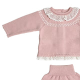 Tutina Spezzata Caldo Cotone Rosa Antico GRANLEI Neonata 23263