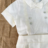 Completo Corto Elegante In Lino Con Bermuda Neonato PONTO POR PONTO 6493