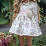 Abito Elegante Manica Lunga Fantasia Floreale Bambina MIMOSA DULCE ILLUSION