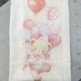 Mussola In Cotone Con Stampa Orso Con Palloncini Neonato/a FIRST BABY MUSLIN1