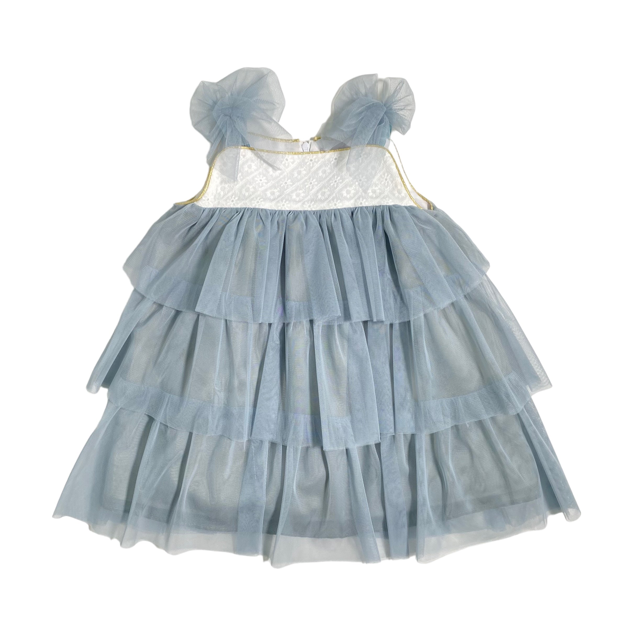 Abito Svasato A Balze Di Tulle Smanicato Bambina YOEDU 0510