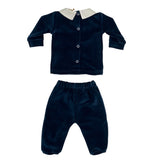 Tutina Spezzata In Ciniglia Ricamata Neonato BEBE' MARGO' B054TS