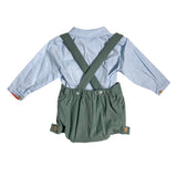 DEL SUR 1872 Kinderanzug mit Samt-Latzhose und Hemd