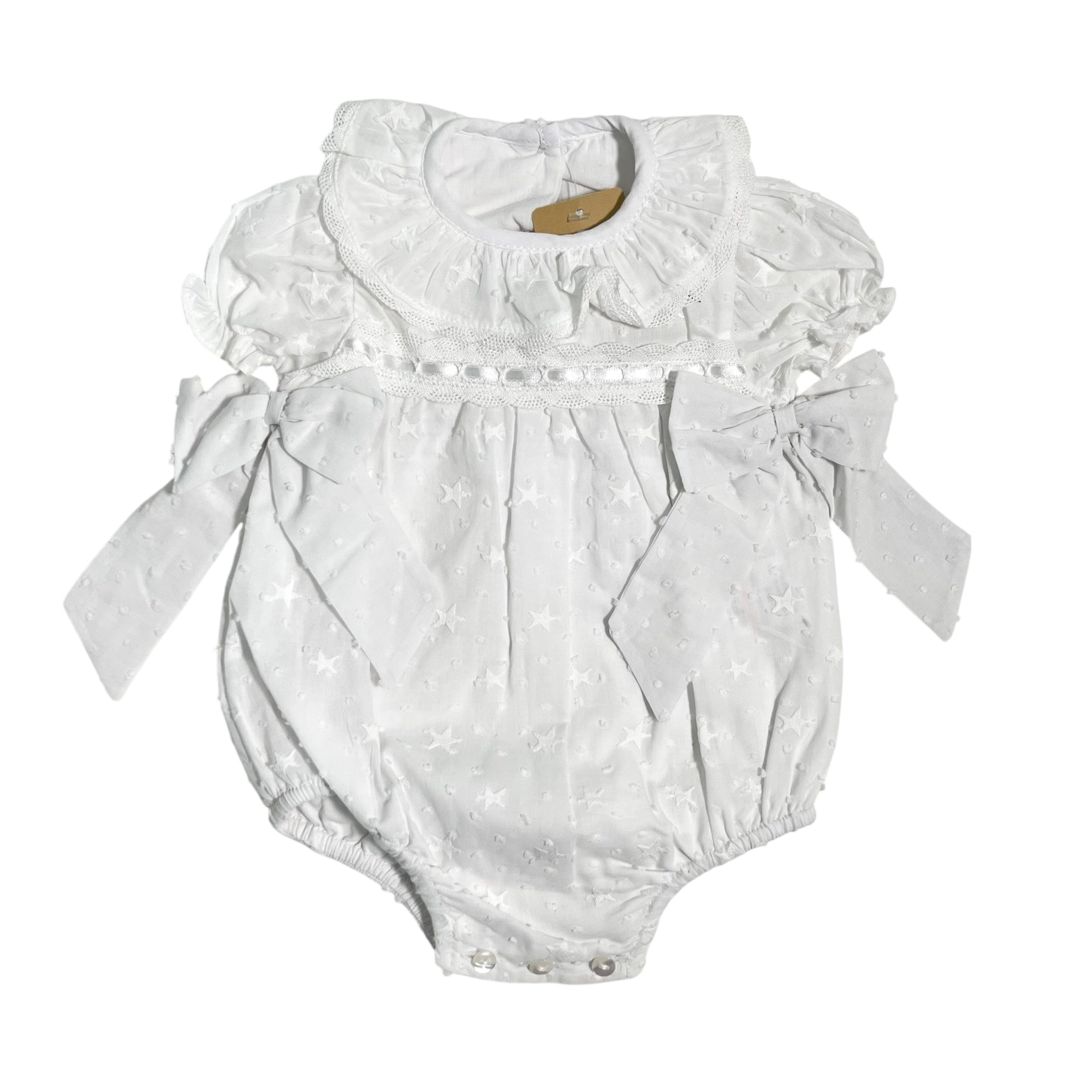 Pagliaccetto Mezza Manica In Cotone Con Fiocchi Neonata BABY FASHION 624.4