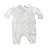 Tutina Intera In filo Neonata Bianco LA SARTORIA DEI PICCOLI LT014