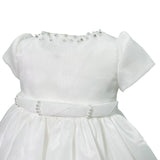 Abito Elegante Mezza Manica In Organza Bianco Neonata BIMBALO' 6823