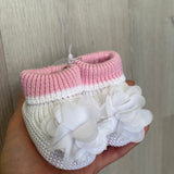 Calzino Scarpetta In Filo Di Cotone Con Petali Neonata I DELFI 2346G