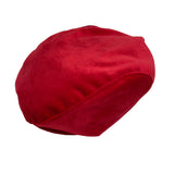 Schiebermütze aus rotem Samt für Neugeborene ISABEL C486