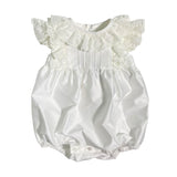 Pagliaccetto Elegante In Shantung Di Seta Con Pizzo Neonata BIMBALO' 7176