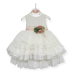 Abito Elegante Smanicato Con Pizzo Neonata MIMILU' 1161BB