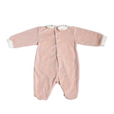 Rosa handbestickter Chenille-Einteiler für Babys TETO E TATTA TU5330