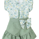 Completo Con Bermuda Fantasia Floreale Bambina CALAMARO 11155