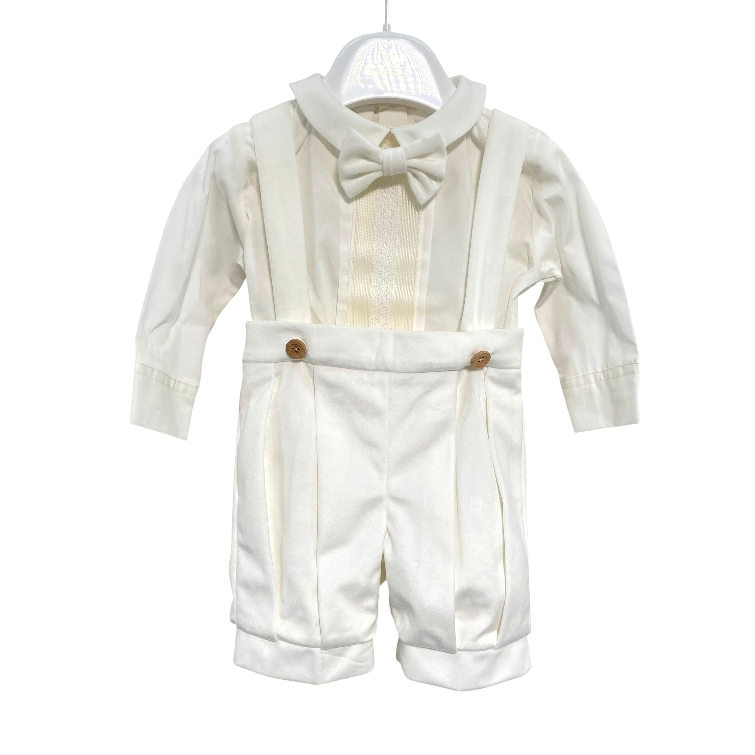 Completo Tre Pezzi Con Salopette In Velluto Neonato ISABEL C364