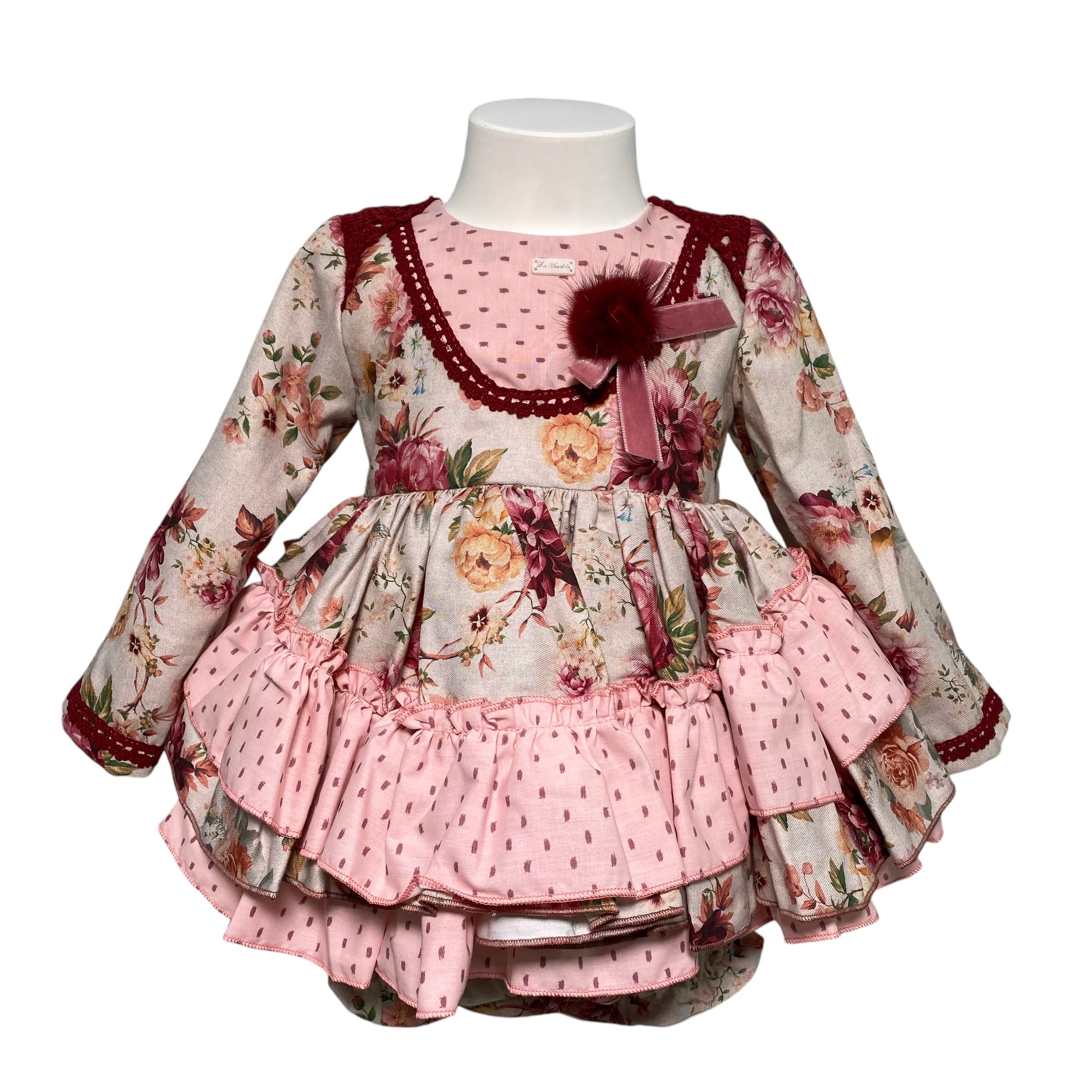 Elegantes, ausgestelltes Langarmkleid für Baby-Mädchen LA AMAPOLA 0020