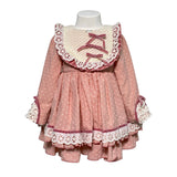 Abito Elegante Svasato Manica Lunga In Caldo Cotone Bambina LA AMAPOLA 0021