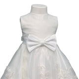 Abito Smanicato Elegante Battesimale In Pizzo Neonata ISABEL B12