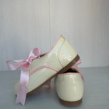 Klassischer Schuh in Weiß-Rosa Lack Mädchen Panyno B2019