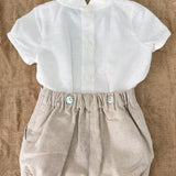Completo Corto Elegante In Lino Con Bermuda Neonato PONTO POR PONTO 6502