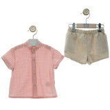 Completo Con Bermuda E Camicia A Quadretti Neonato YOEDU 0251