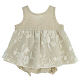 Abito con Culotte in lino Beige Neonata CALAMARO 22085