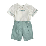 Completo Corto Elegante In Lino Con Bermuda Bambino PONTO POR PONTO 6132
