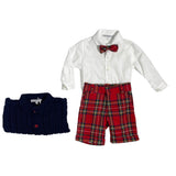 Completo Elegante 4 Pezzi Scozzese Neonato LA SARTORIA DEI PICCOLI L403