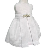 Abito Smanicato In Misto Lino E Pizzo Neonata NINNAOH E24AB23