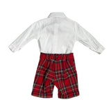 Completo Elegante 4 Pezzi Scozzese Neonato LA SARTORIA DEI PICCOLI L403