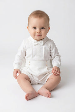 Completo Elegante In Velluto Con Camicia e Bermuda Neonato PONTO POR PONTO 6633