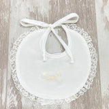 Chenille-Lätzchen mit Spitze für Neugeborene NINNAOH I21119