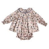 Abito Manica Lunga Svasato  Con Culotte In Caldo Cotone Neonata YOEDU 2053