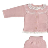 Tutina Spezzata Caldo Cotone Rosa Antico GRANLEI Neonata 23263