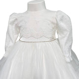 Abito Lungo Elegate Battesimale In Tulle Neonata ISABEL B400