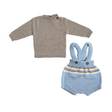 Completo Con Salopette In Lana 100% Neonato WEDOBLE I2306301B