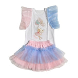 Completo Con Gonna In Tulle E T-Shirt Bambina DAGA M9655