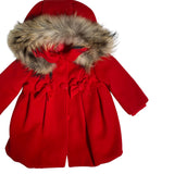 Eleganter Baby-Stoffmantel mit Kapuze und Fell BUFI B0195R