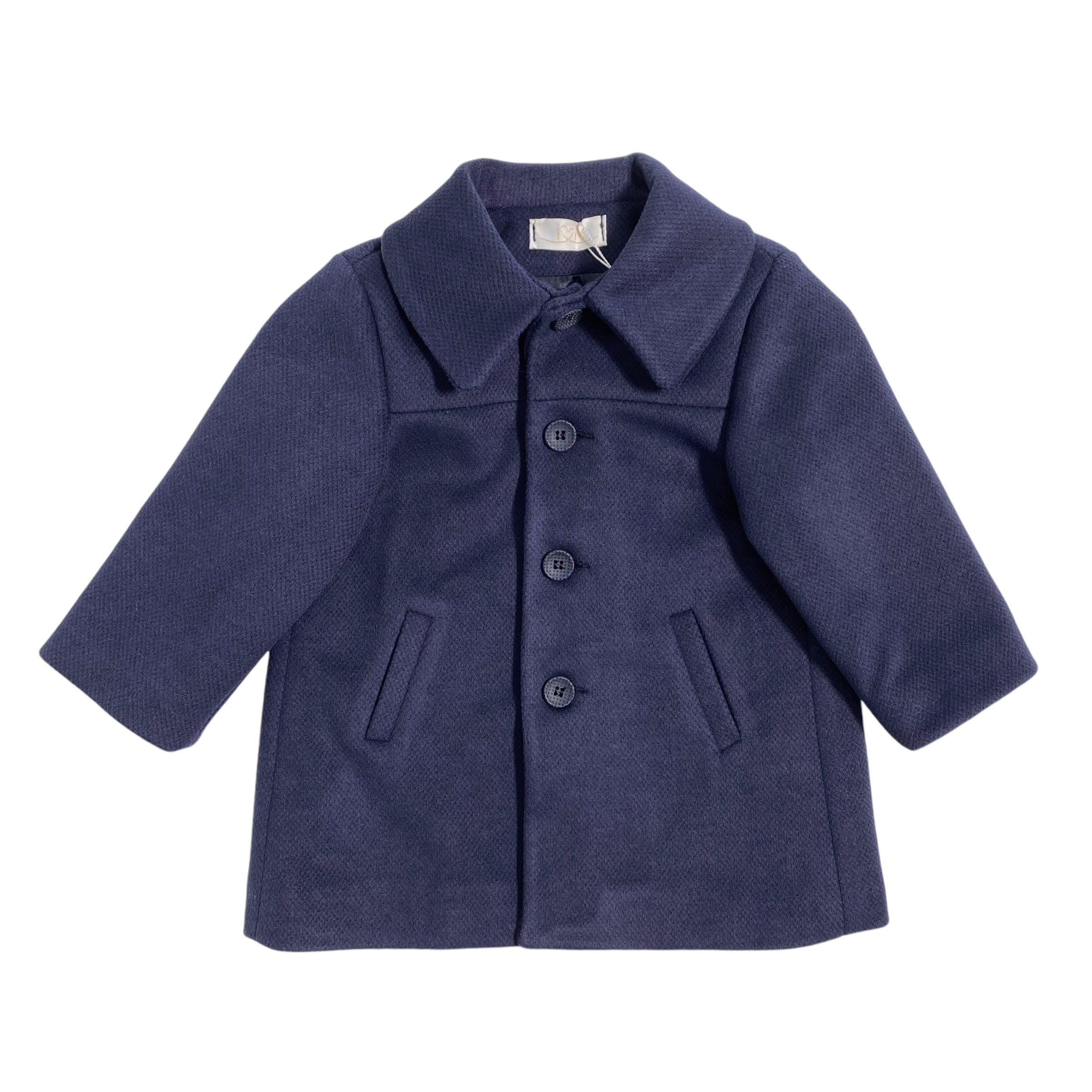 Ausgestellter Stoffmantel mit Kragen für Neugeborene ISABEL F537