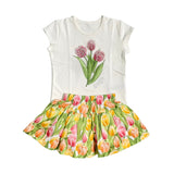 Completo Con Gonna Stampata E T-Shirt Bambina DAGA M9693