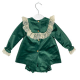 Abito Svasato Con Culotte In Velluto Neonata VALENTINA BEBES HADA128