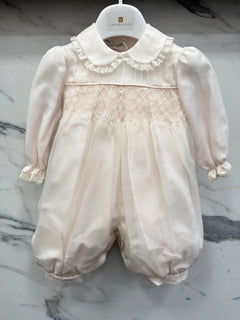 Elegant Baptismal Romper in Silk Newborn / PICCOLA GIUGGIOLA DORA