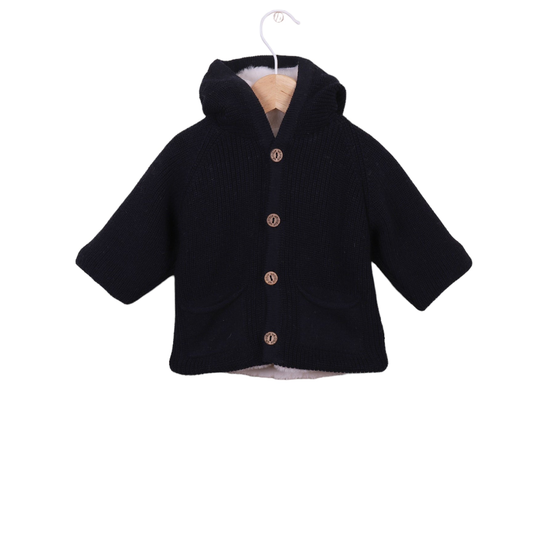 Mantel mit Kapuze aus Wolle und Kunstpelz für Neugeborene WEDOBLE I2302308B